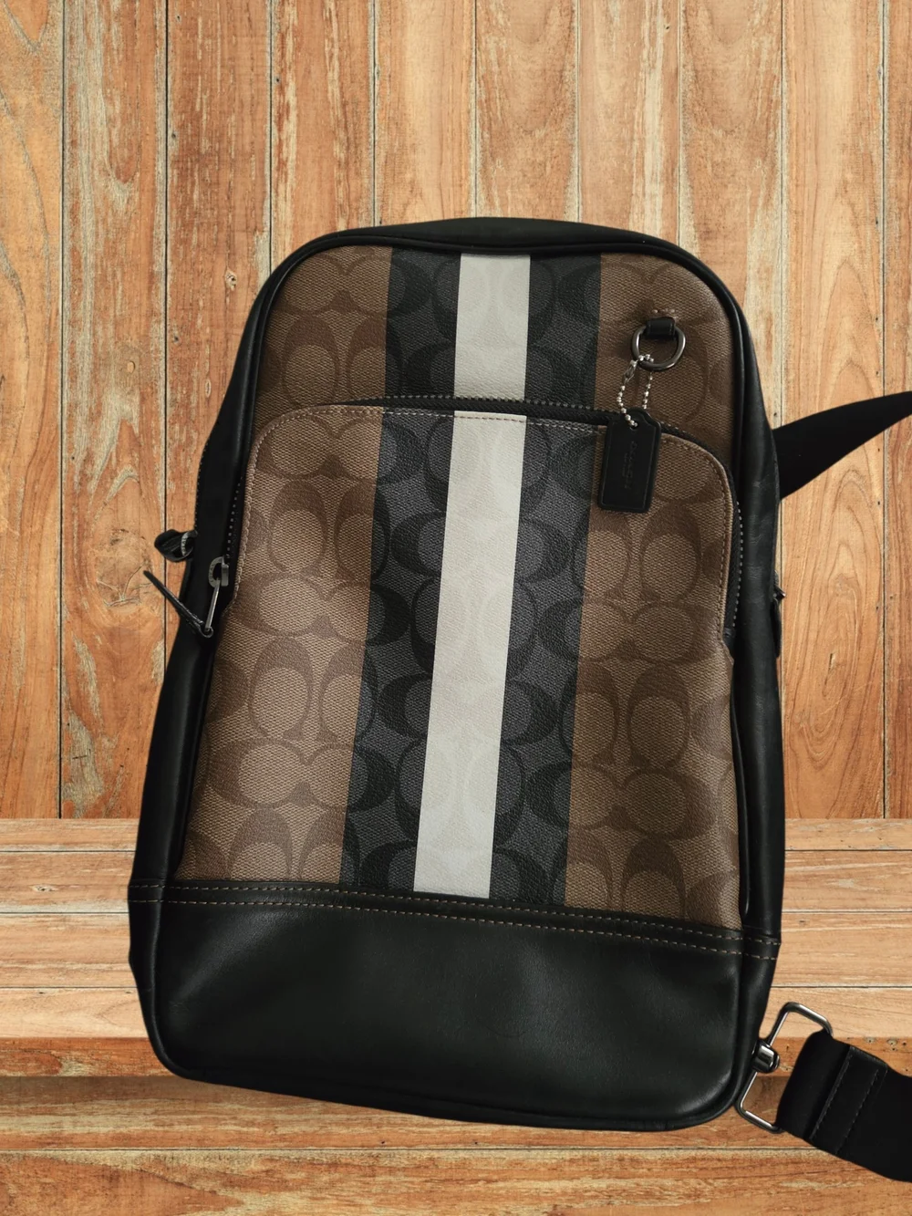 Coach Graham Pack in Blocked Signature Canvas with Varsity Stripe